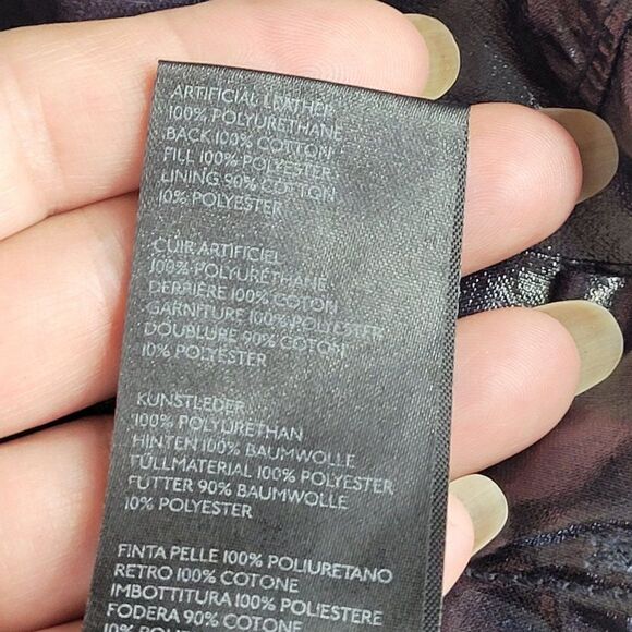 Free People Pants Faux Leather High Rise Paperbag Tapered Belted Metallic 4 - Picture 17 of 17